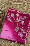 Saanjh Leher - dusky pink H.O. Silk saree with hand work