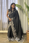 Black Verse - midnight black Art Silk saree