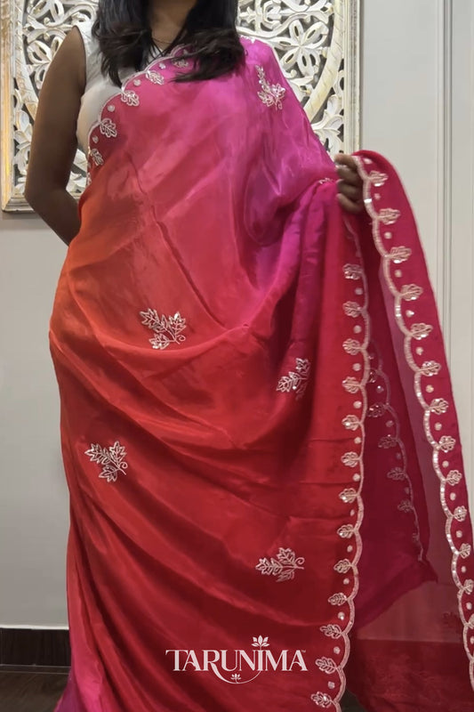 Bahaar Rang - model wearing saree