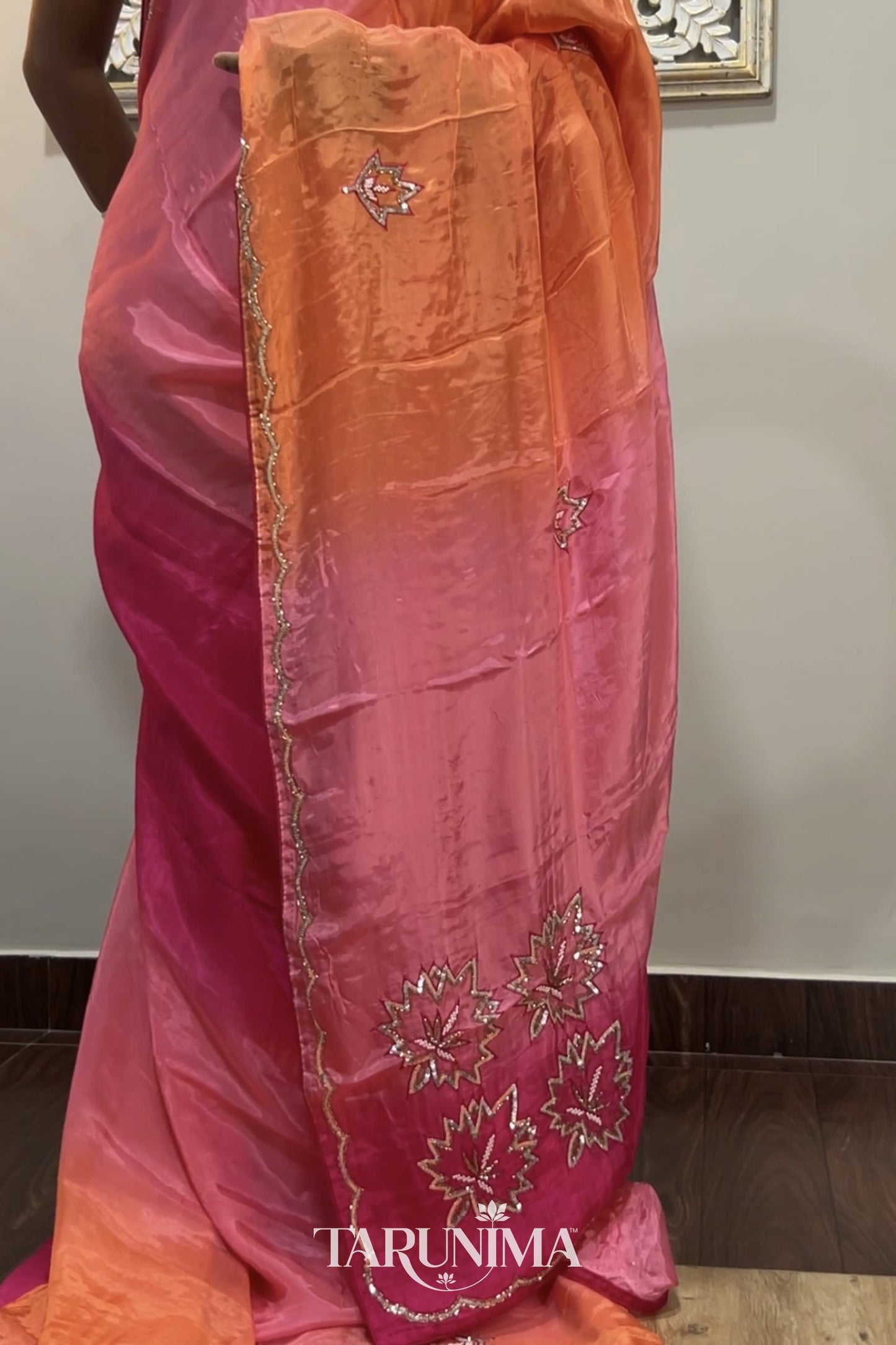 Star Noor - model wearing saree detail