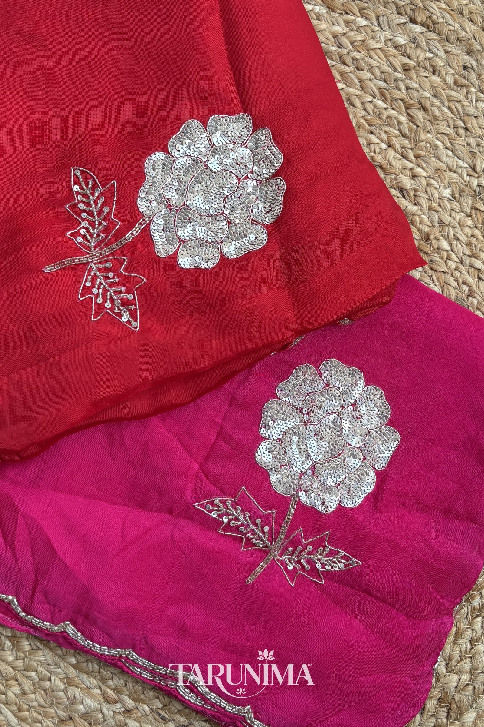 Laal Gulaab - red H.O. Silk saree with hand work