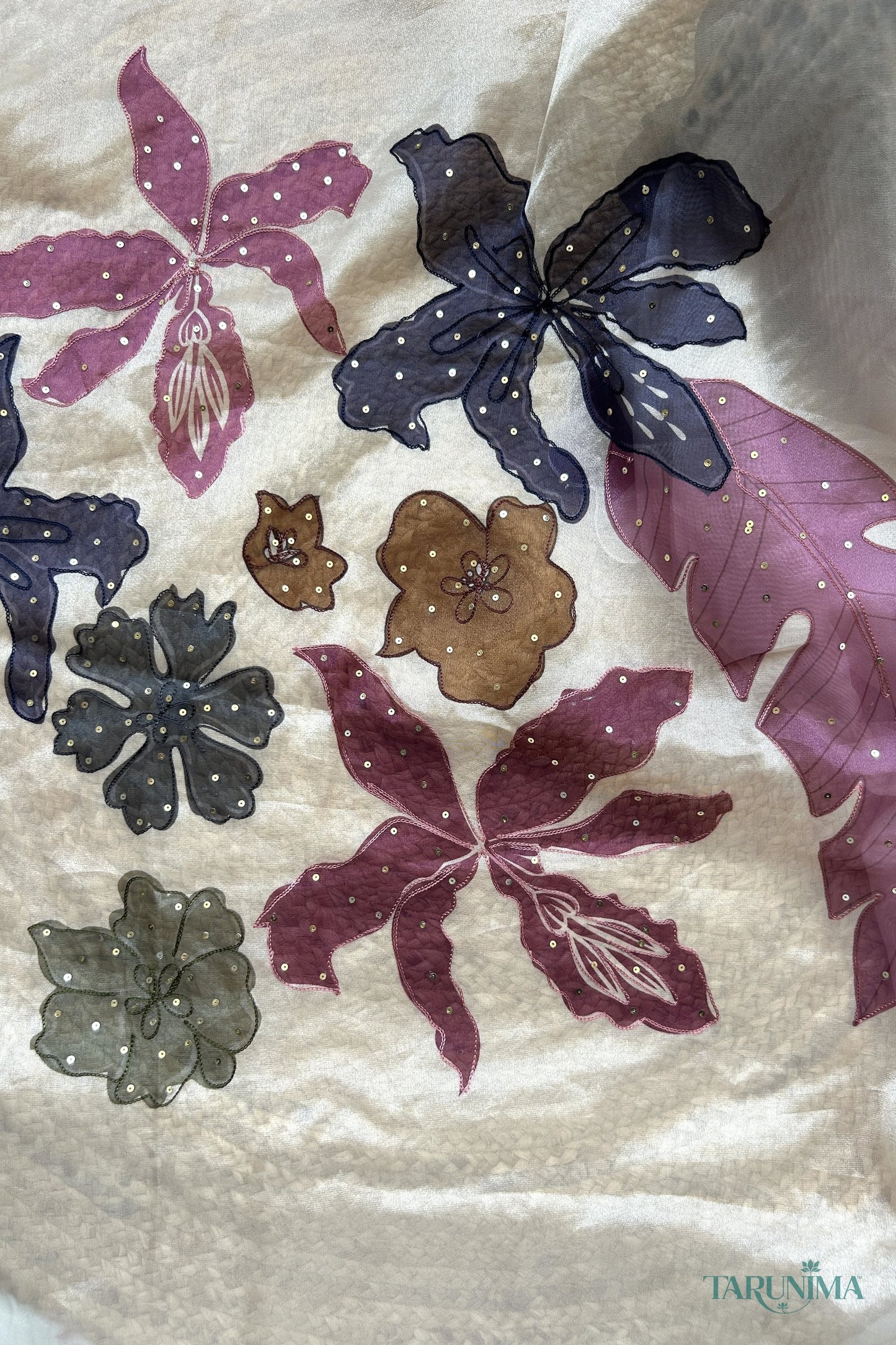 Aparajita floral motif close-up