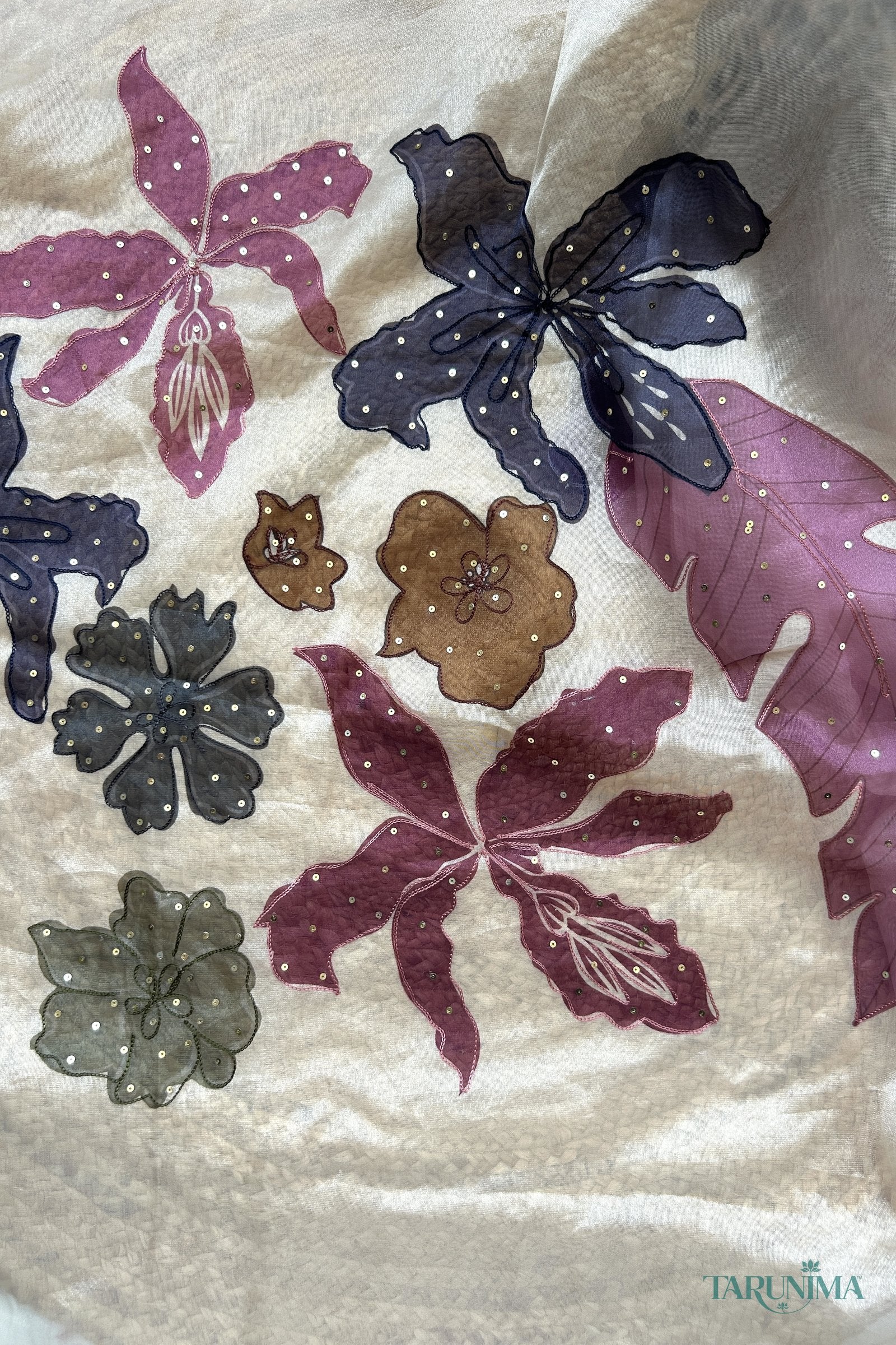 Aparajita floral motif close-up