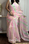 Rangeen Mizaaj - multicolor Kota Doria leheriya saree