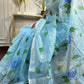 Aqua Meadow - tulip motif