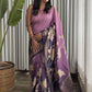 Violet Mist - lavender to mauve Tussar silk saree