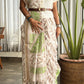 Vatika - ivory cotton silk saree with green florals