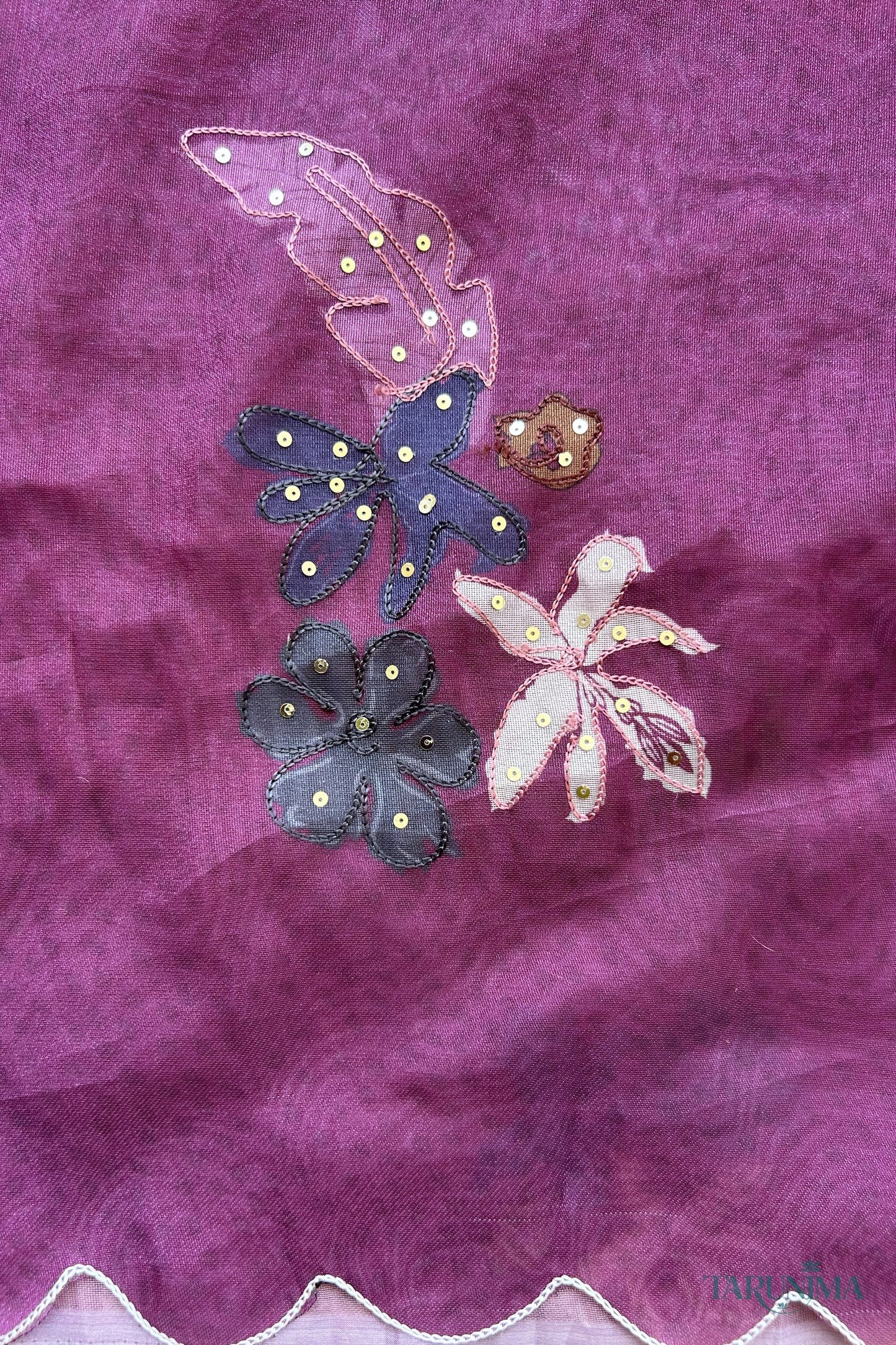 Aparajita floral applique detail