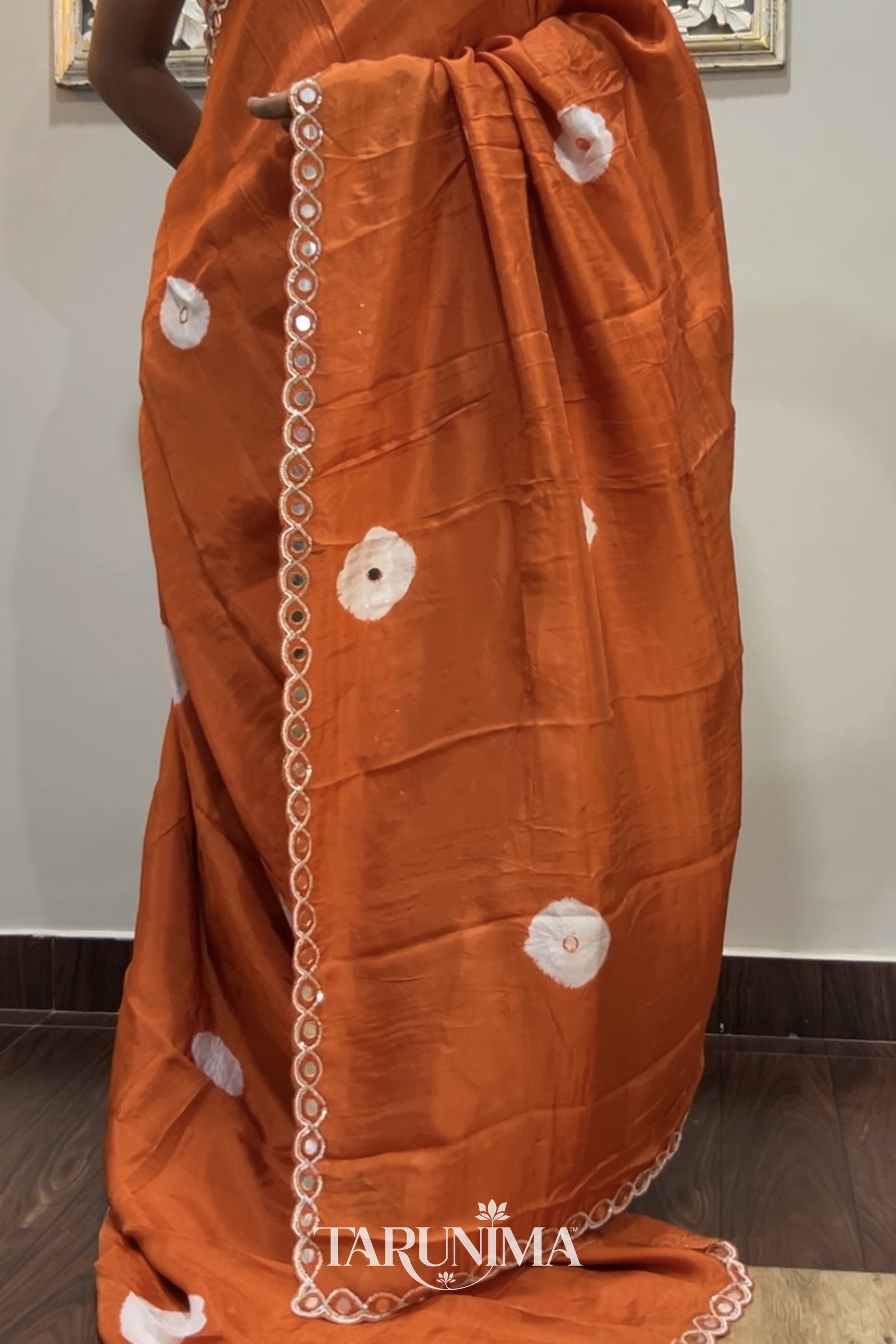 Narang Aaina - model wearing saree detail