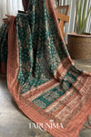 Wild Bloom - rust copper Tussar silk saree