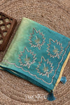 Firozaa - blue H.O. Silk saree with hand work