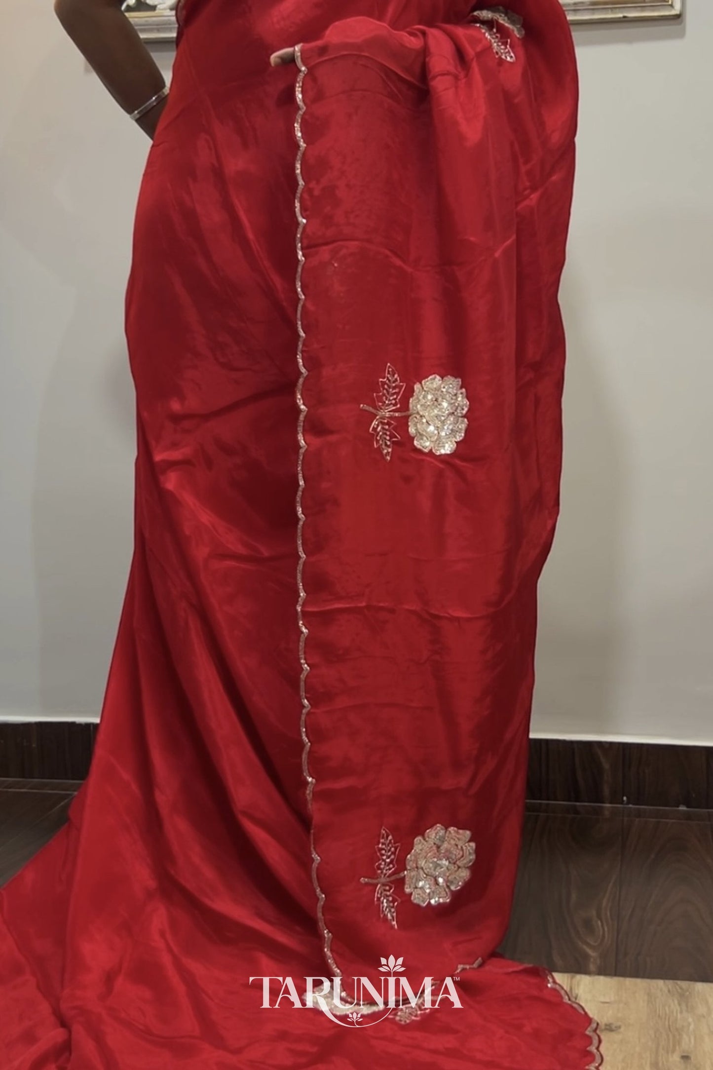 Laal Gulaab - model wearing saree detail