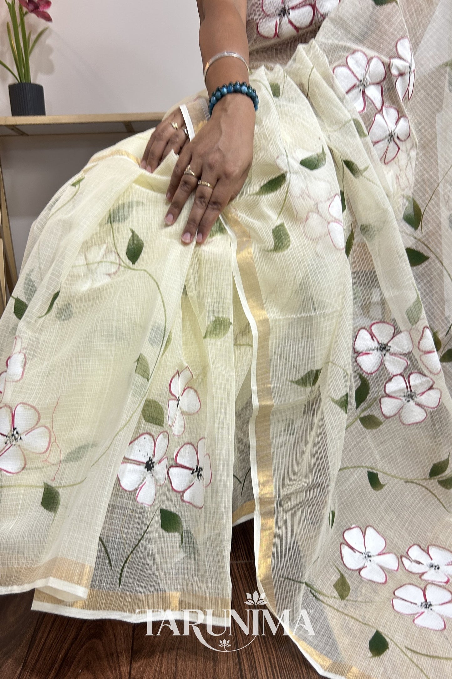Ivory Blossom - hand painted floral