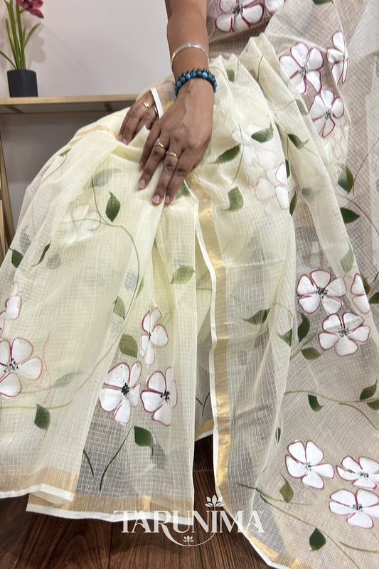 Ivory Blossom - hand painted floral