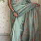 Soundarya Tissue Organza Saree with Chain Stitching - draped