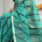 Pallav Green - sea green Kota Doria saree