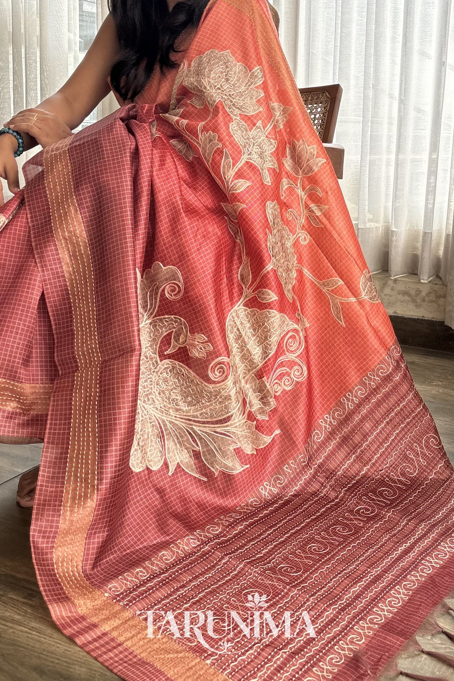Sunset Bloom - full saree