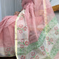 Gulnaar - coral pink Kota Doria leheriya saree