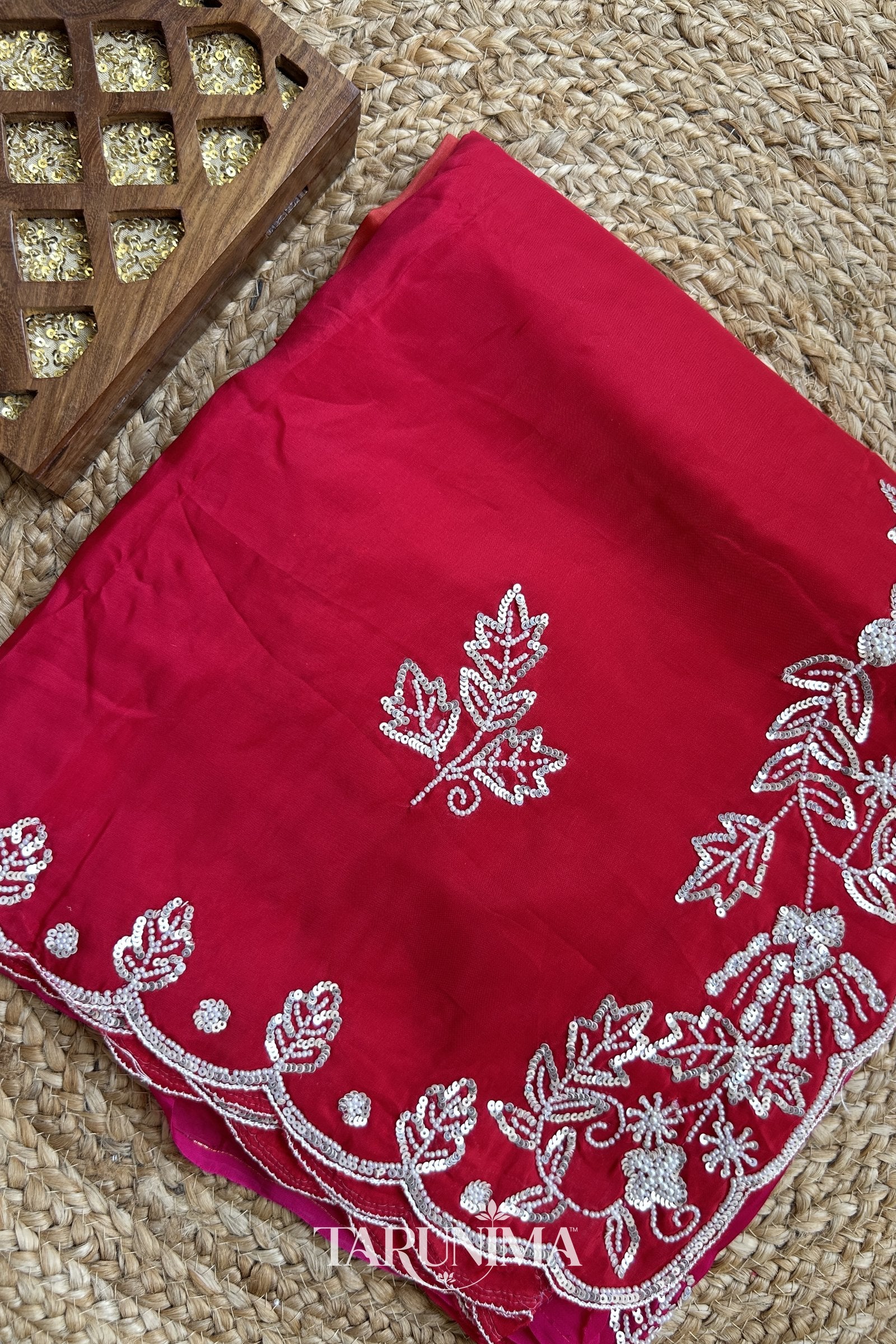 Bahaar Rang - red H.O. Silk saree with hand work