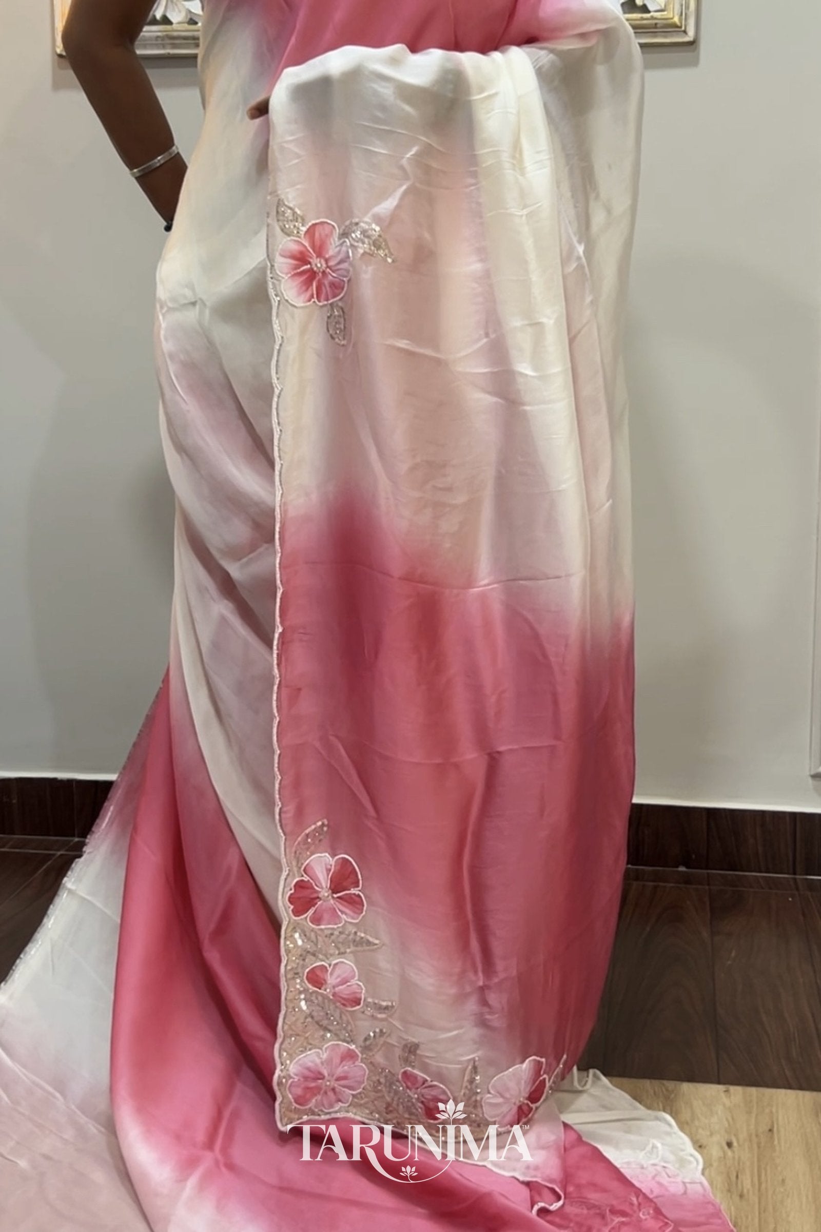 Gul Rang - model wearing saree detail