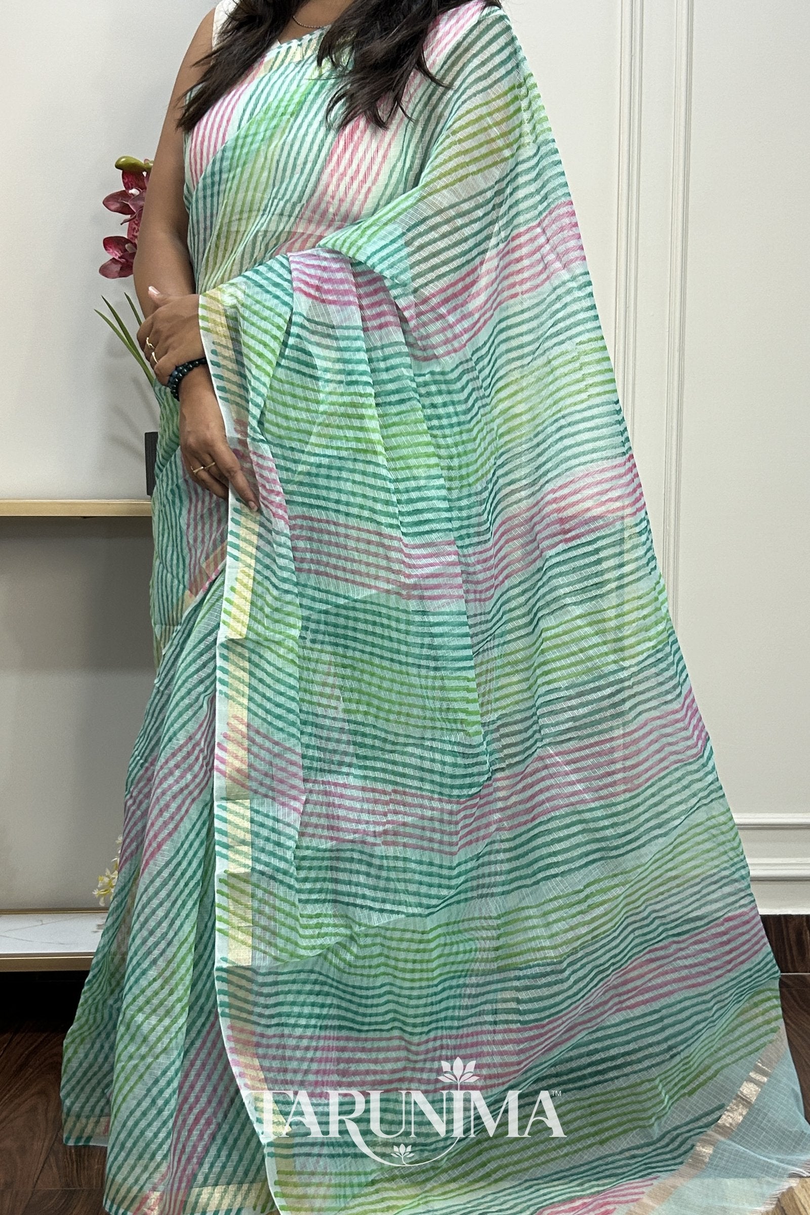 Hariyali Leher - pallu