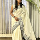 White Verse - ivory white Art Silk saree