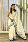 White Verse - ivory white Art Silk saree
