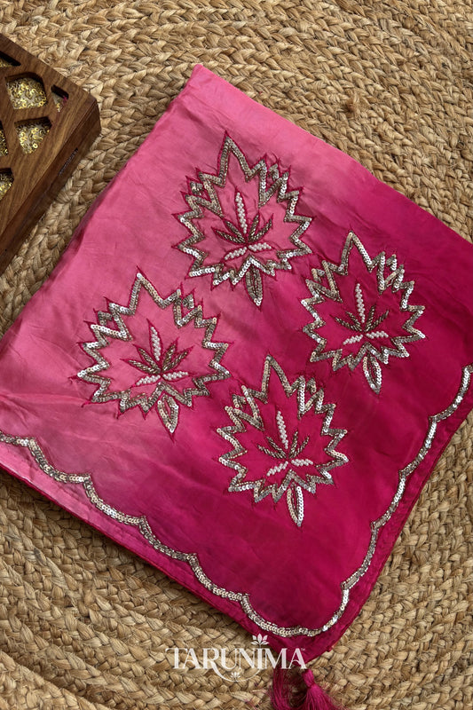 Star Noor - rose pink H.O. Silk saree with hand work