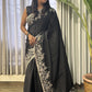 Black Verse - midnight black Art Silk saree