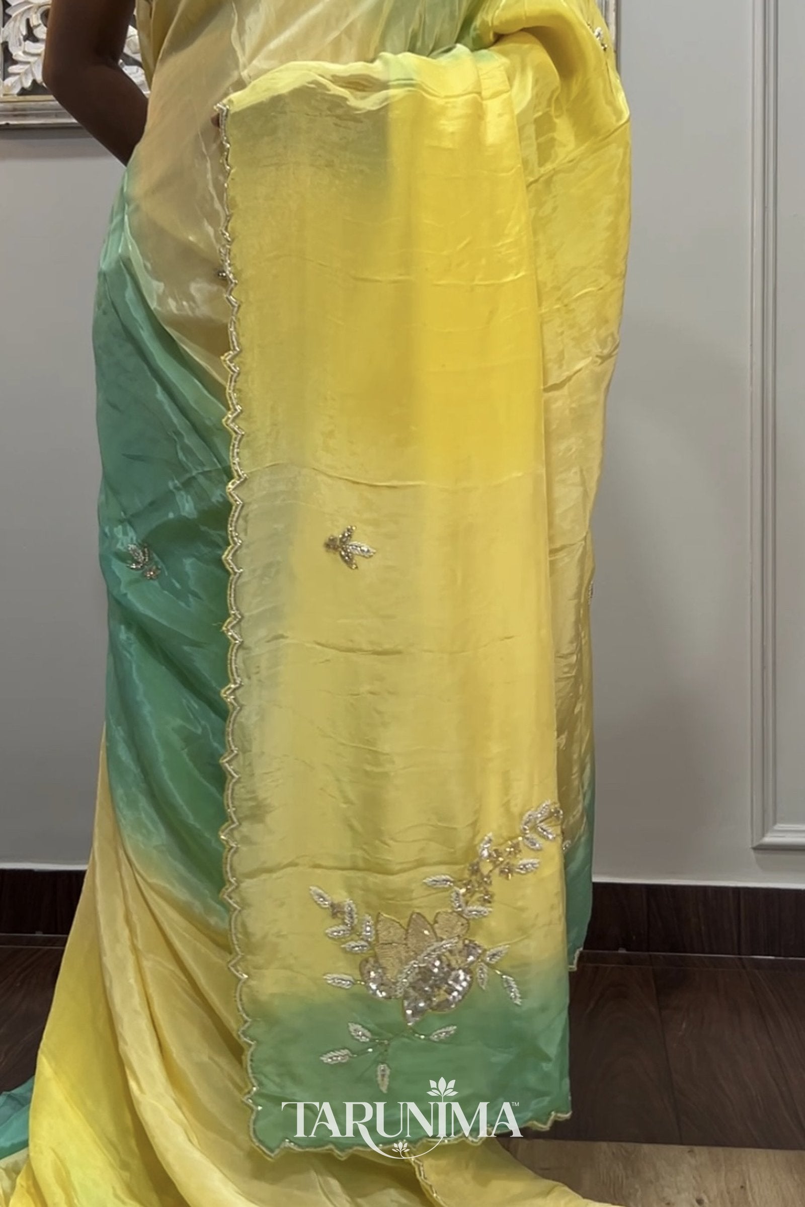 Noor Jahan - model wearing saree detail