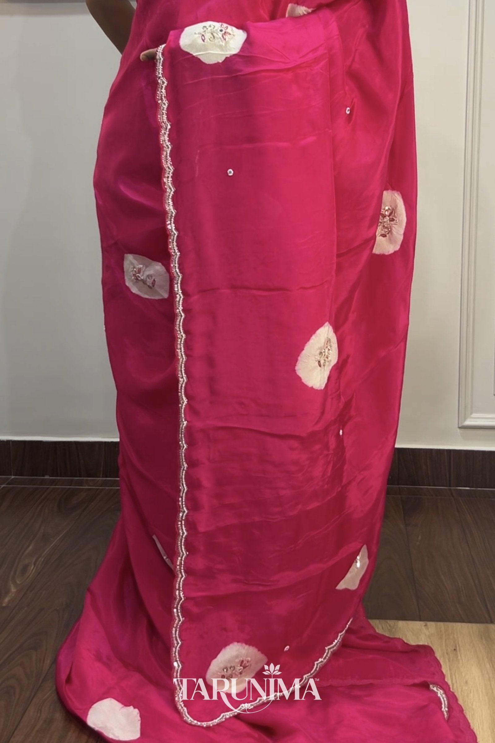 Rangat - model wearing saree detail