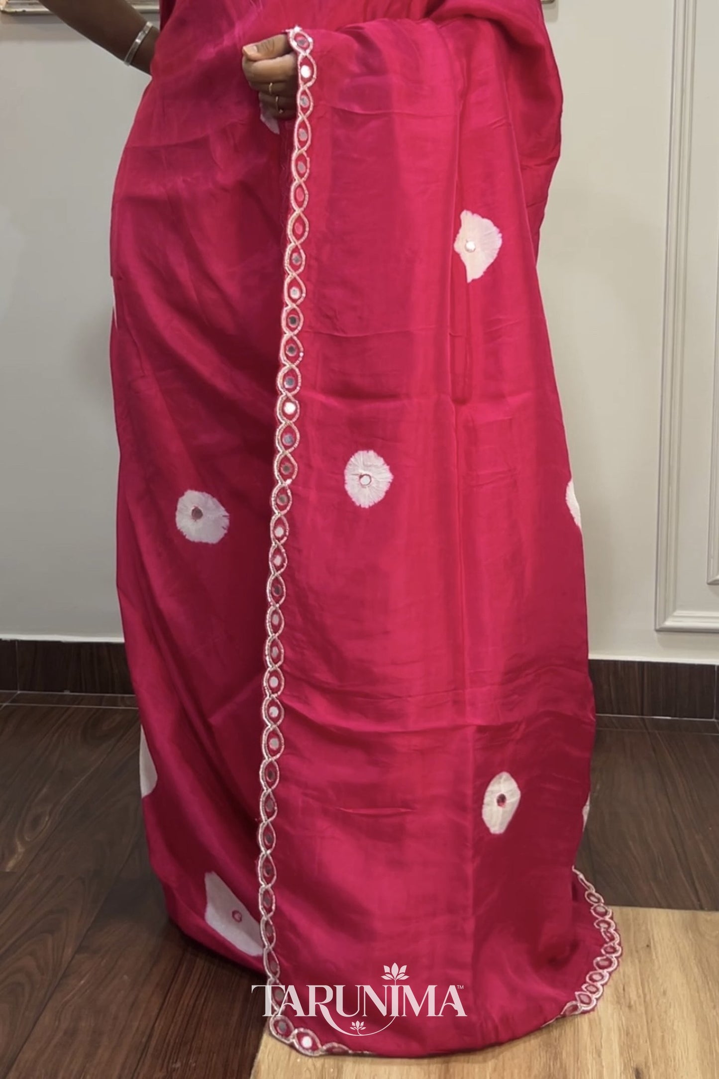 Rose Aaina - model wearing saree detail