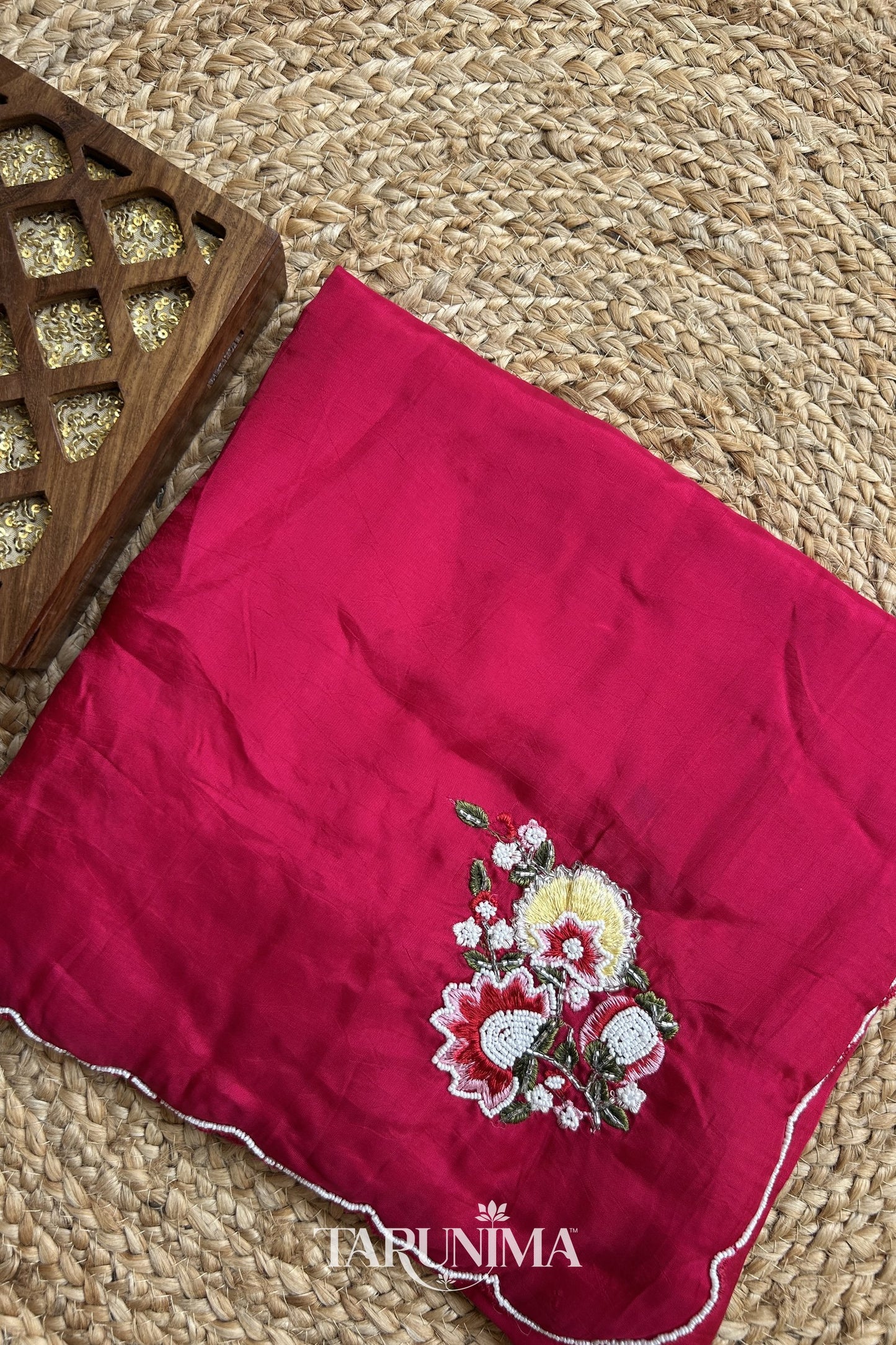 Gul Naar - magenta H.O. Silk saree with hand work
