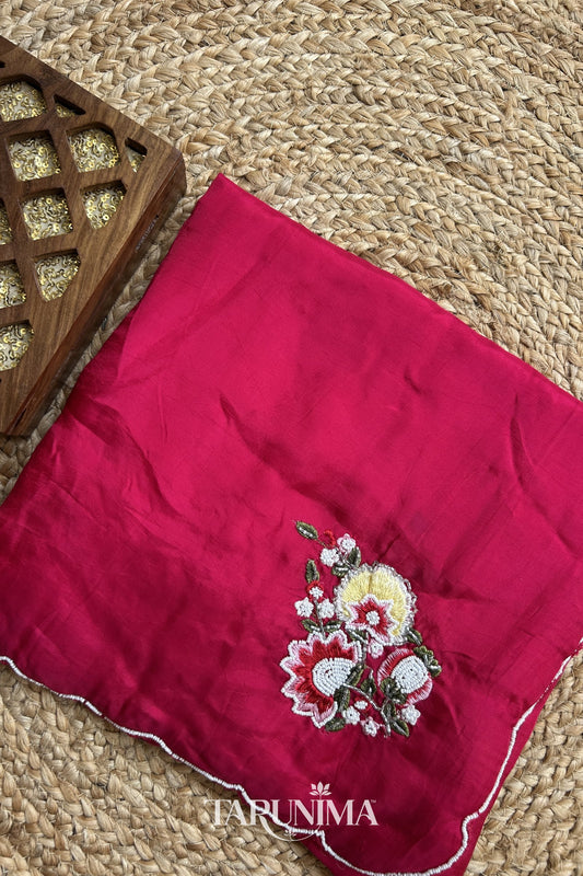 Gul Naar - magenta H.O. Silk saree with hand work